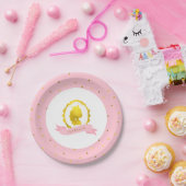 Pink Princess Cameo Birthday Papieren Bordje (Feest)