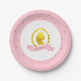 Pink Princess Cameo Birthday Papieren Bordje