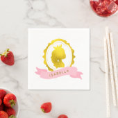 Pink Princess Cameo Birthday Servetten (Insitu)