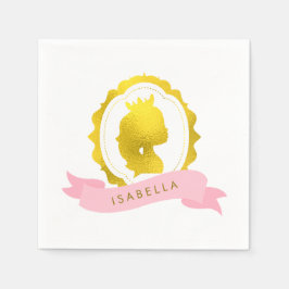 Pink Princess Cameo Birthday Servetten