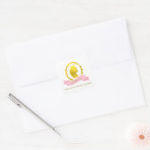 Pink Princess Cameo Birthday Vierkante Sticker (Envelop)