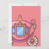 Pink Princess Carriage Birthday Party Invitation Kaart (Achterkant)