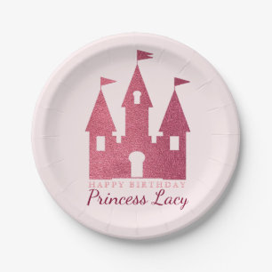 Pink Princess Castle Birthday Party Papieren Bordje