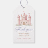 Pink Princess Castle Girl Birthday Party Cadeaulabel (Voorkant)