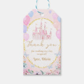 Pink Princess Castle Girl Birthday Party Cadeaulabel (Voorkant)
