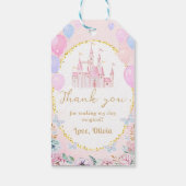 Pink Princess Castle Girl Birthday Party Cadeaulabel (Achterkant)