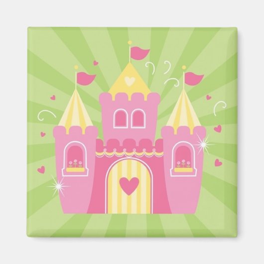 Pink Princess Castle Magneet (Voorkant)