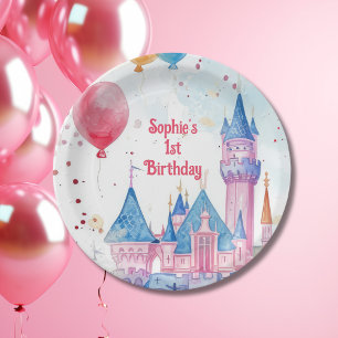 Pink Princess Castle Papieren Bordje
