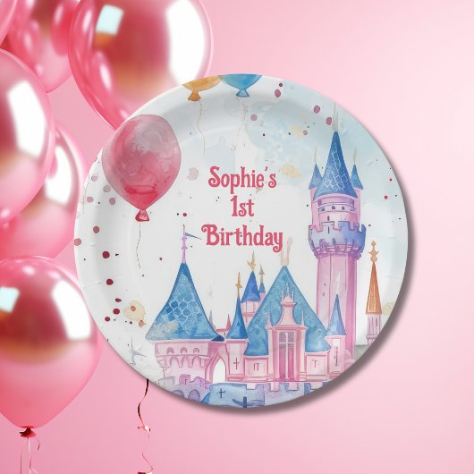 Pink Princess Castle Papieren Bordje