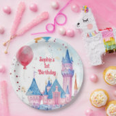Pink Princess Castle Papieren Bordje (Feest)