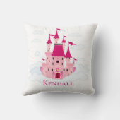 Pink Princess Castle Personalized Girly Kussen (Achterkant)