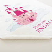 Pink Princess Castle Personalized Girly Sherpa Deken (3/4)