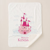 Pink Princess Castle Personalized Girly Sherpa Deken (Voorkant)