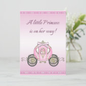 Pink Princess Coach Girls Baby shower Kaart (Staand voorkant)