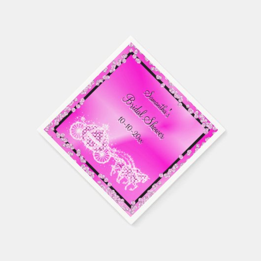 Pink Princess Coach & Horses Vrijgezellenfeest Servetten (Hoek)