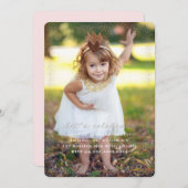 Pink Princess Confetti Birthday Uitnodiging (Voorkant / Achterkant)