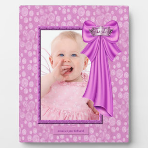 Pink Princess Crown Baby Foto Lijst Plaque Fotoplaat