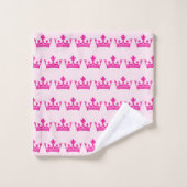 Pink Princess Crown Bad Handdoek (Wasdoekje)