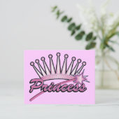 Pink Princess Crown Briefkaart (Staand voorkant)