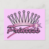 Pink Princess Crown Briefkaart (Voorkant)