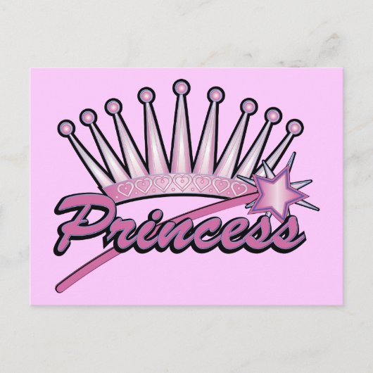 Pink Princess Crown Briefkaart (Voorkant)
