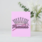 Pink Princess Crown Briefkaart (Staand voorkant)
