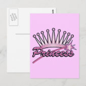 Pink Princess Crown Briefkaart (Voorkant / Achterkant)