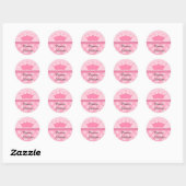 Pink Princess Crown Happy Birthday Sticker (Vel)
