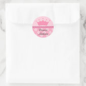 Pink Princess Crown Happy Birthday Sticker (Tas)