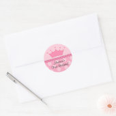 Pink Princess Crown Happy Birthday Sticker (Envelop)
