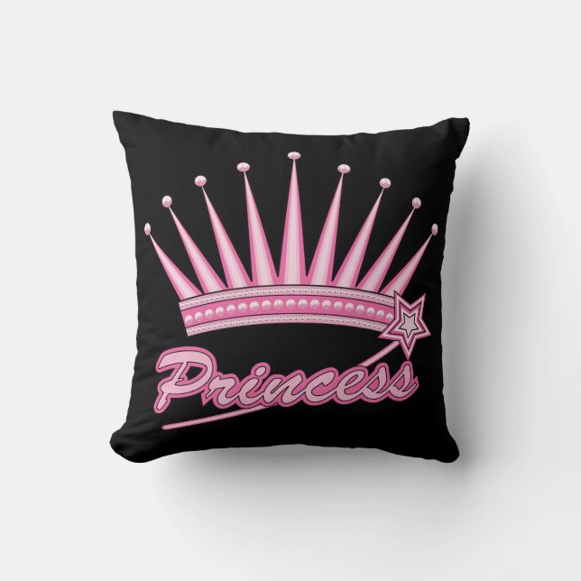 Pink Princess Crown Kussen (Voorkant)