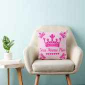 Pink Princess Crown Kussen (Stoel)