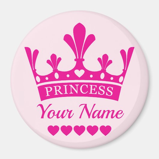 Pink Princess Crown Magneet (Voorkant)