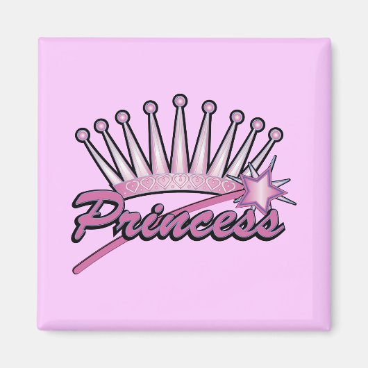 Pink Princess Crown Magneet (Voorkant)