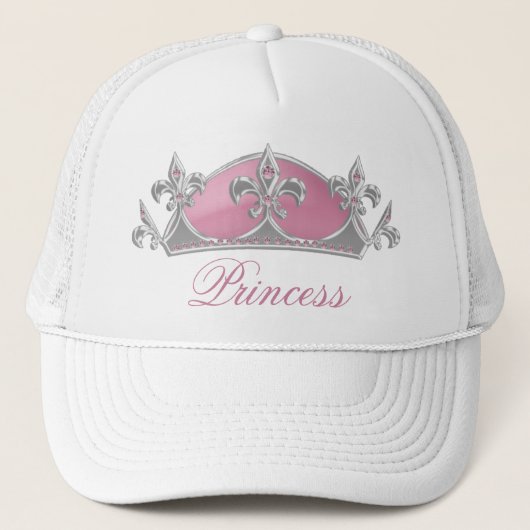 Pink Princess Crown met Diamonds Dames Pet (Voorkant)