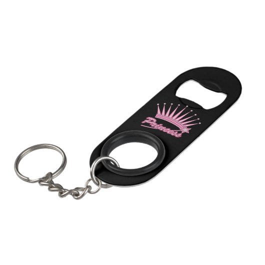 Pink Princess Crown Mini Flessenopener (Voorkant Gekanteld)