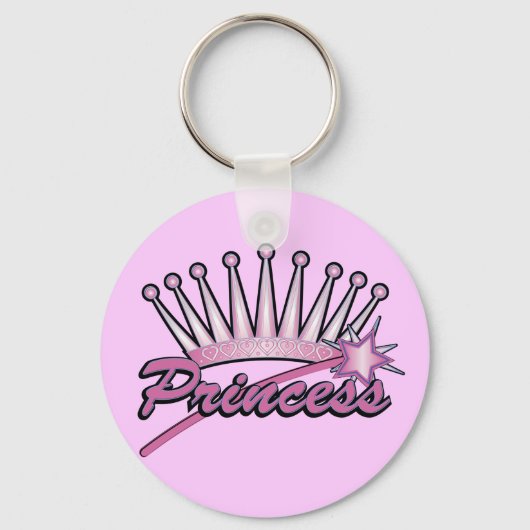 Pink Princess Crown Sleutelhanger (Voorkant)