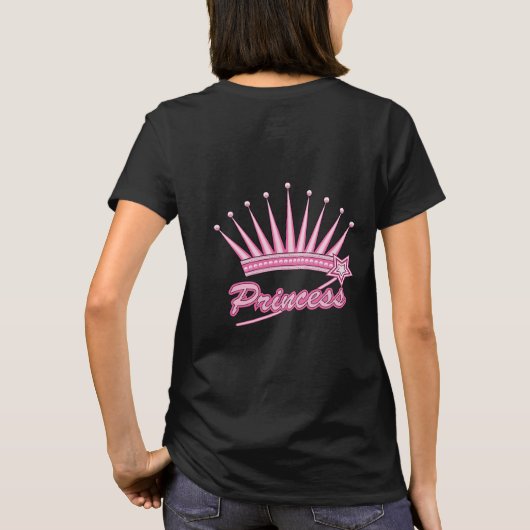 Pink Princess Crown T-shirt (Achterkant)