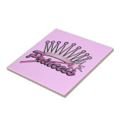 Pink Princess Crown Tegeltje (Zijkant)