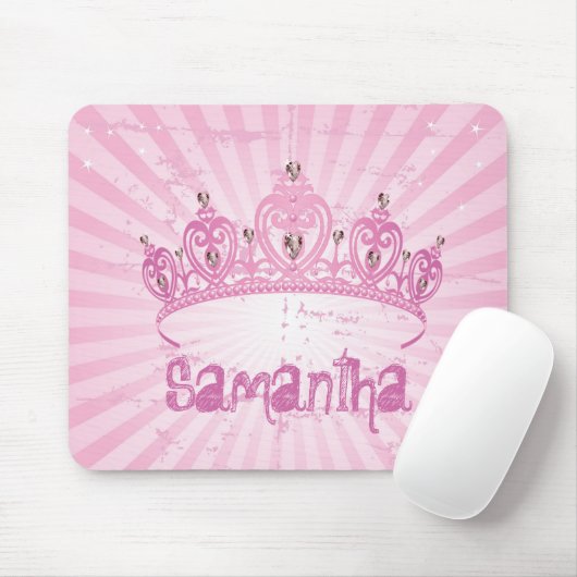 Pink Princess Crown Tiara Personalized Mousepad Muismat (Met muis)