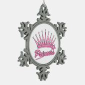 Pink Princess Crown Tin Sneeuwvlok Ornament (Links)