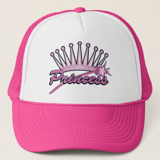 Pink Princess Crown Trucker Pet (Voorkant)
