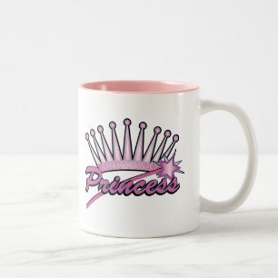 Pink Princess Crown Tweekleurige Koffiemok
