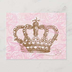 Pink Princess Crown-uitnodigingen Kaart