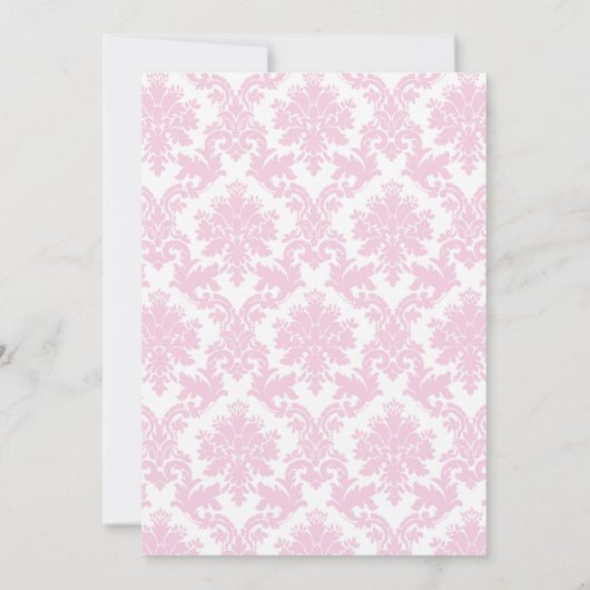 Pink Princess Damask Kaart (Achterkant)