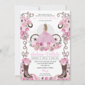 Pink Princess Dress & Boots Quinceañera Kaart (Voorkant)