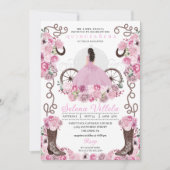 Pink Princess Dress & Boots Quinceañera Kaart (Voorkant)