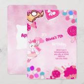 Pink Princess Duck –  jarig bestaan Kaart (Voorkant / Achterkant)