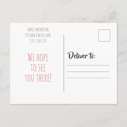 Pink Princess Elephant Balloon Stippen 1e verjaard Uitnodiging Briefkaart (Achterkant)