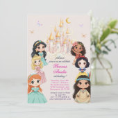 Pink Princess Fairytale Magical Castle Birthday  Kaart (Staand voorkant)